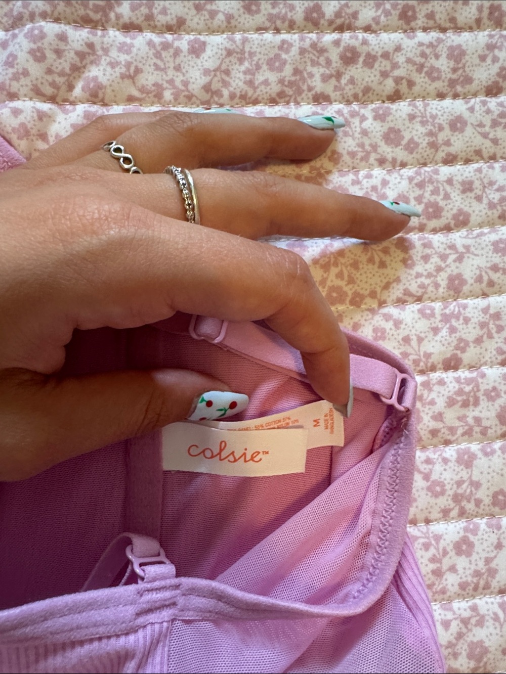 Colsie Mauve Ribbed Tank Top - Picture 2 of 3